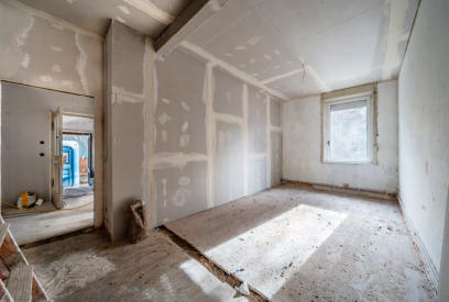 Zimmer im Rohbau
